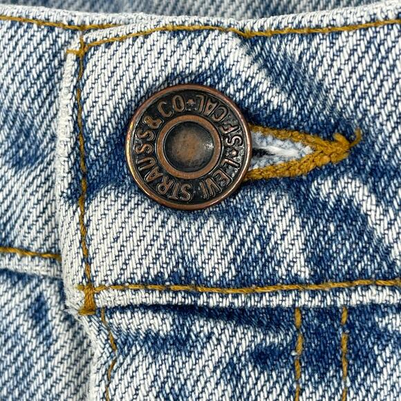 Vintage Orange Tab Levi’s 550 Light Wash Denim Shorts Sz 38 Baggy Y2K Dad Shorts - Picture 5 of 16